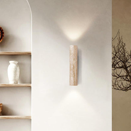 Japandi Tube Travertine Minimalist Wall Light