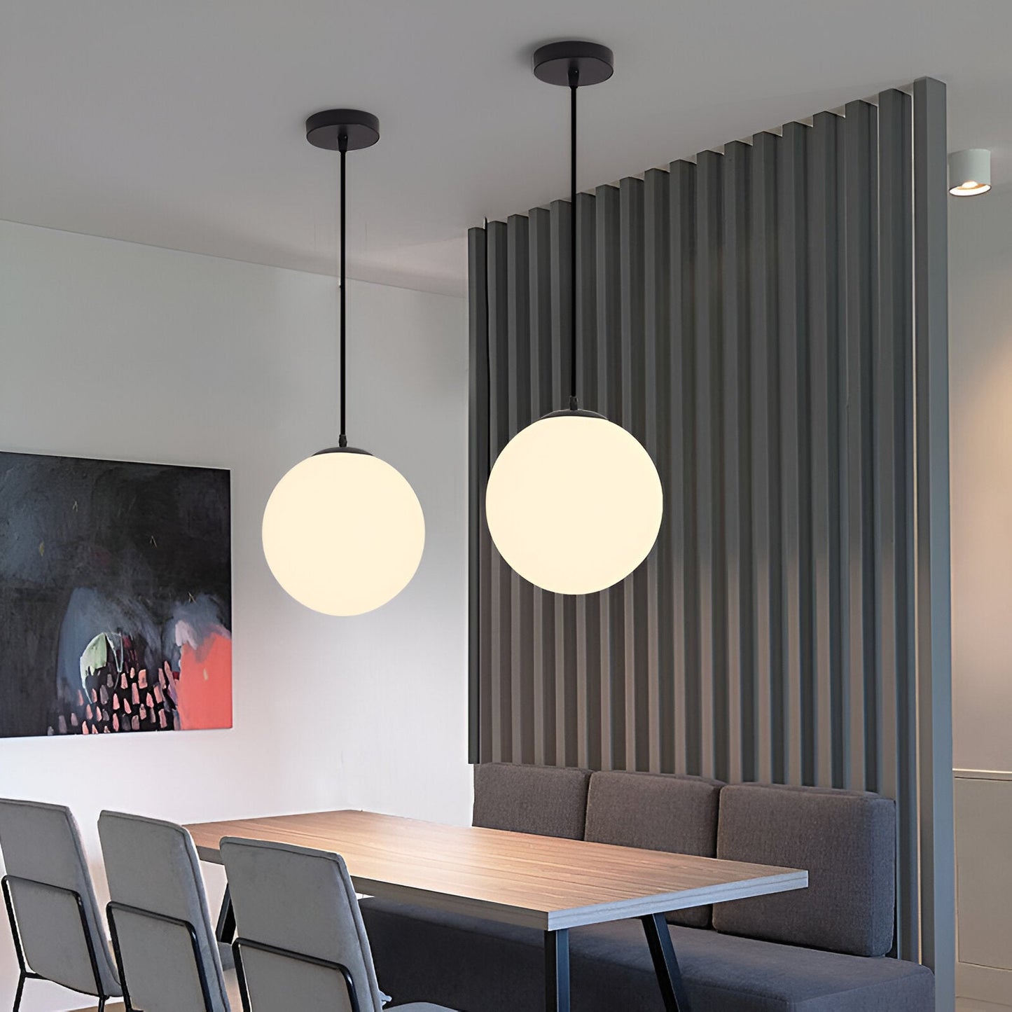 Nordic Globe Milky Glass Pendant Light