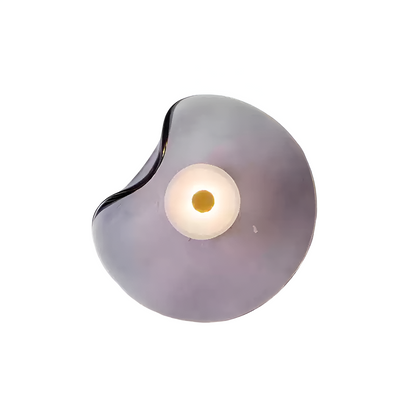 Nordic Curved Glass Japandi Style Glass Stone LED Wall Light