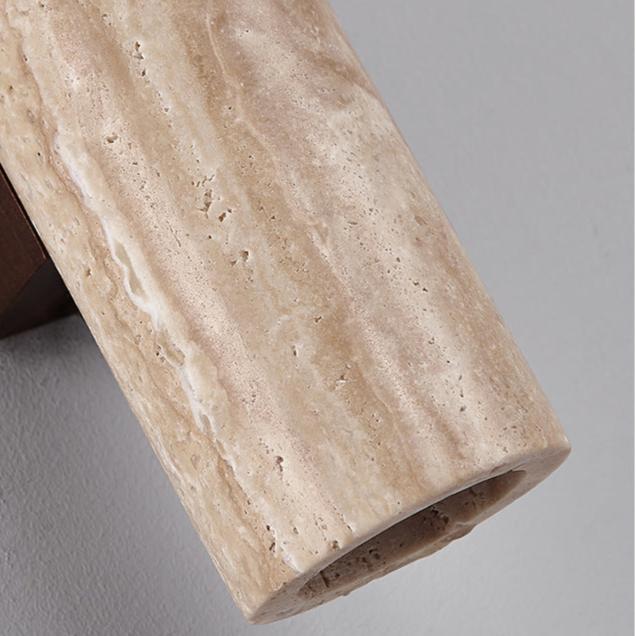 Japandi Tube Travertine Minimalist Wall Light