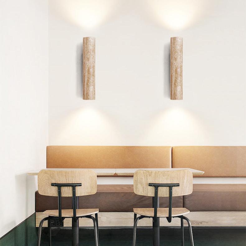 Japandi Tube Travertine Minimalist Wall Light