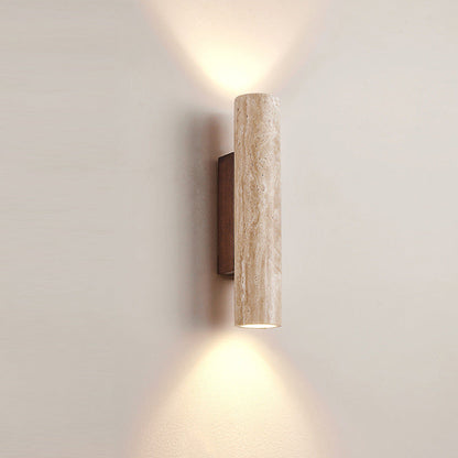 Japandi Tube Travertine Minimalist Wall Light