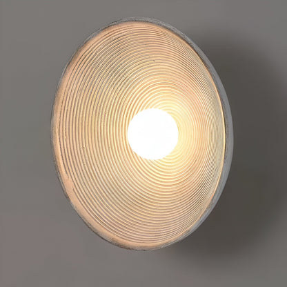 Retro Ceramic Style Resin Round Japandi LED Wall Light