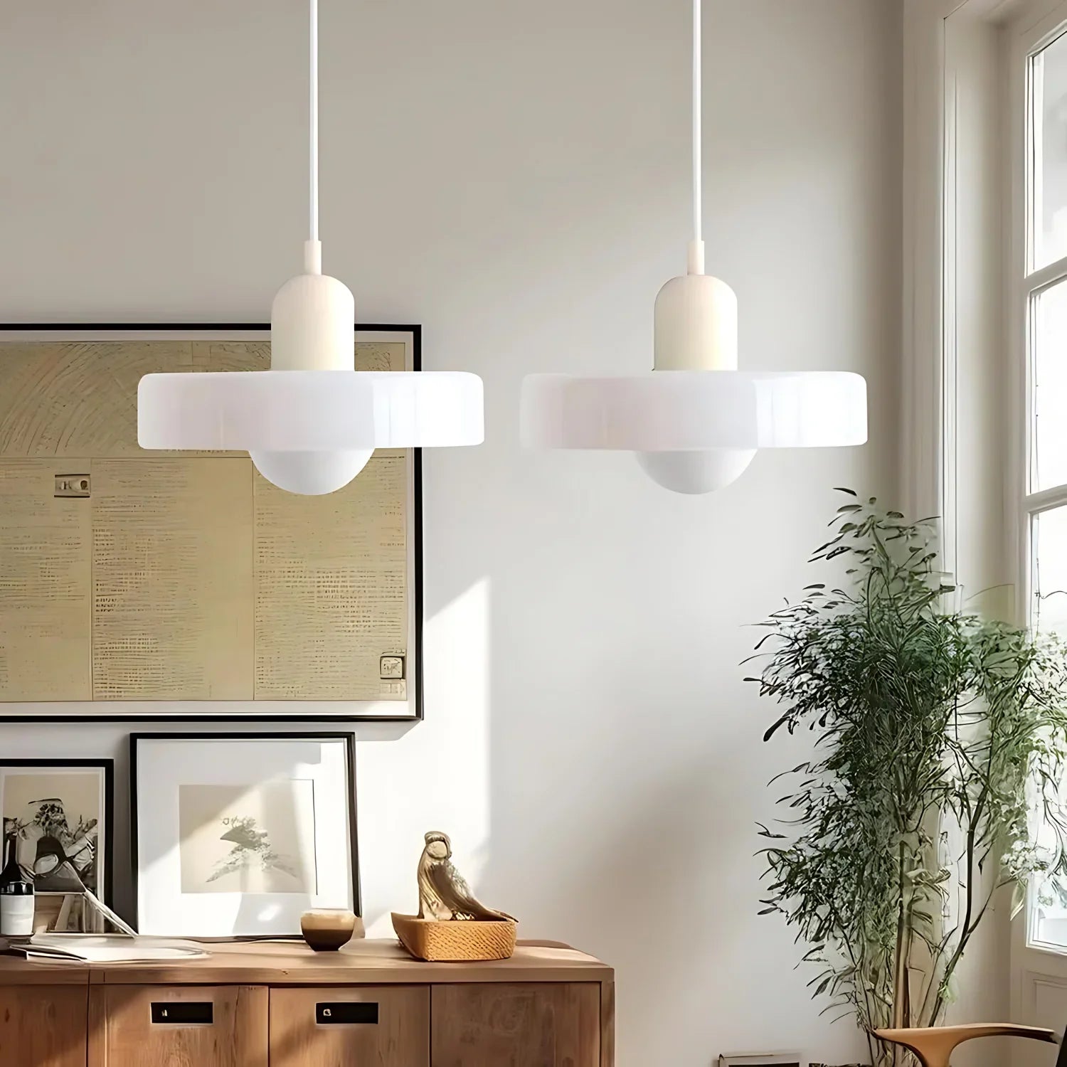 Luminous Halo Modern Glass Pendant Light — Lubrel minimalist lighting