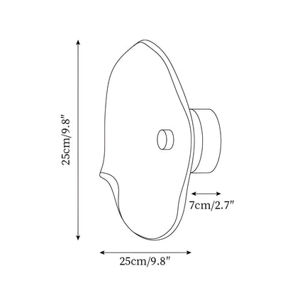 Nordic Curved Glass Japandi Style Glass Stone LED Wall Light