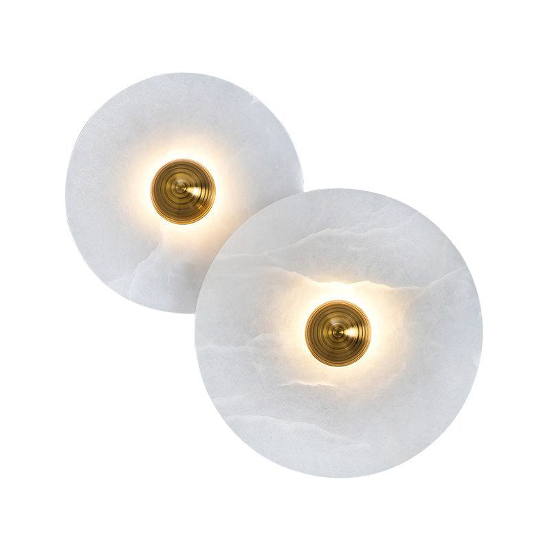 Nordic Alabaster Round LED Wall Light