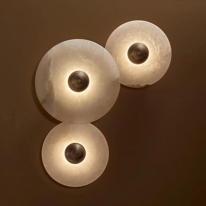 Nordic Alabaster Round LED Wall Light