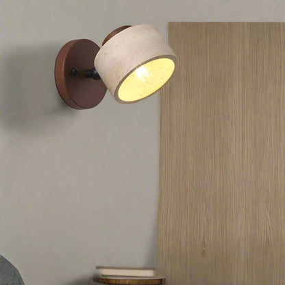 Study Reading Minimalist Travertine Stone Wall Light