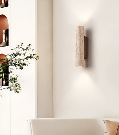 Japandi Tube Travertine Minimalist Wall Light