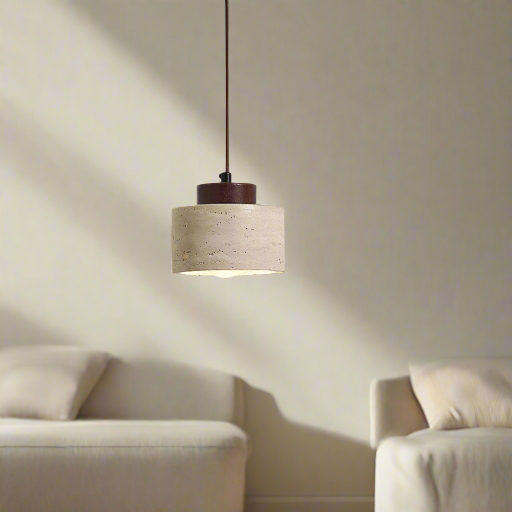 Nordic Travertine Clear Minimalist Pendant Light