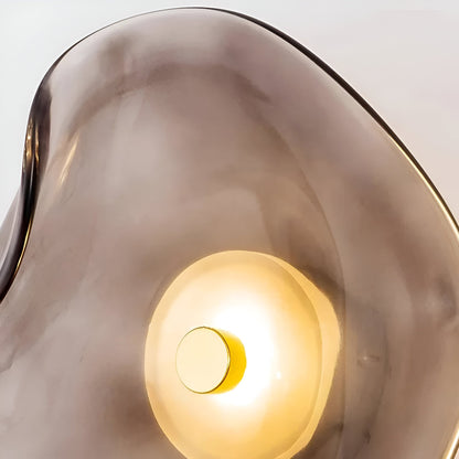 Nordic Curved Glass Japandi Style Glass Stone LED Wall Light