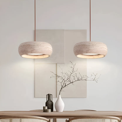 Wabi Sabi Style Travertine Stone Pendant Light