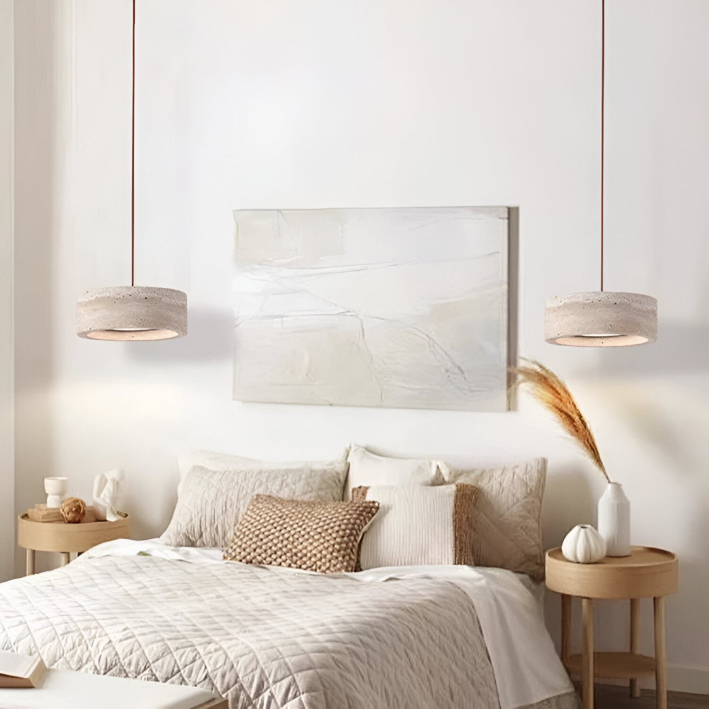 Wabi Sabi Style Travertine Stone Pendant Light