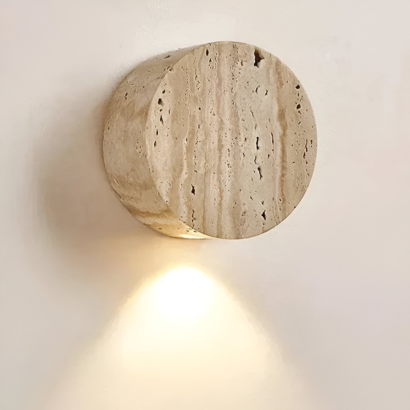 Japanese Wabi Sabi Natural Travertine Stone Wall Light