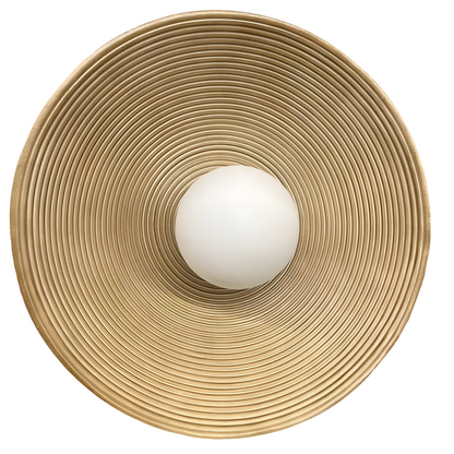 Retro Ceramic Style Resin Round Japandi LED Wall Light
