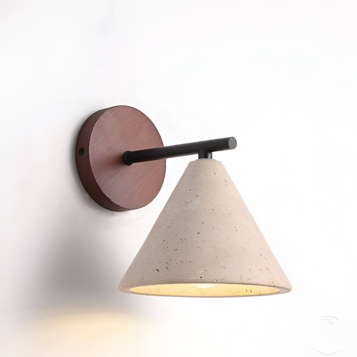 Yellow Travertine Cone LED Wall Light