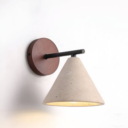 Yellow Travertine Cone LED Wall Light