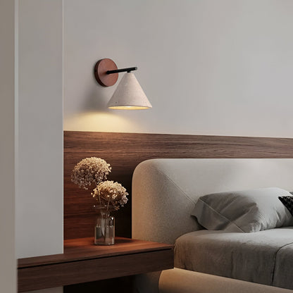Yellow Travertine Cone LED Wall Light