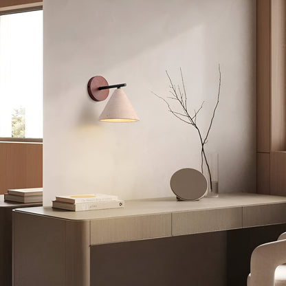 Yellow Travertine Cone LED Wall Light