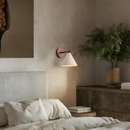 Yellow Travertine Cone LED Wall Light