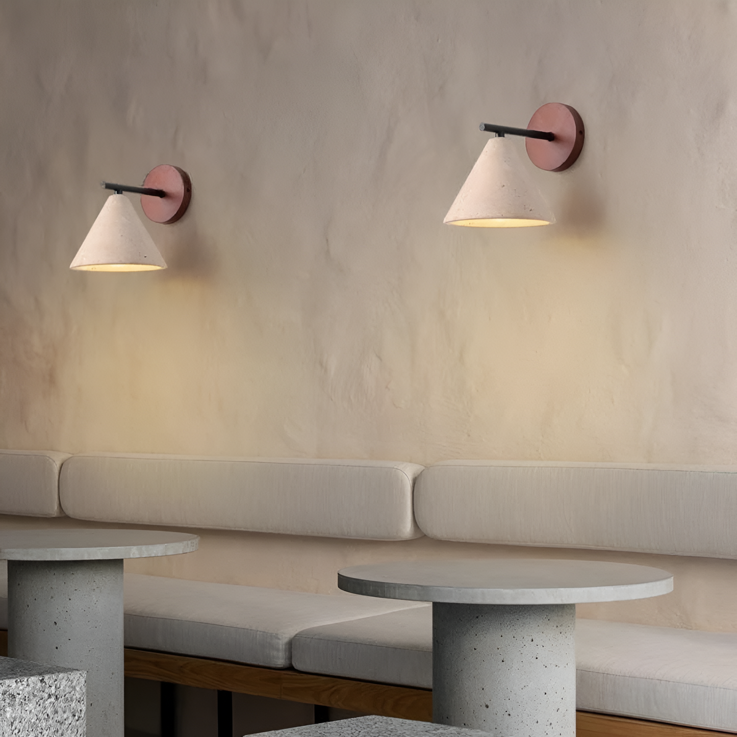 Yellow Travertine Cone LED Wall Light