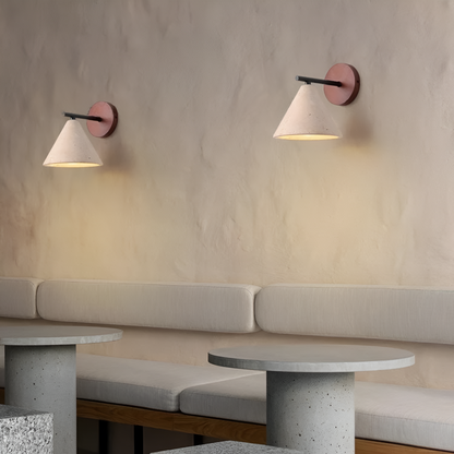 Yellow Travertine Cone LED Wall Light