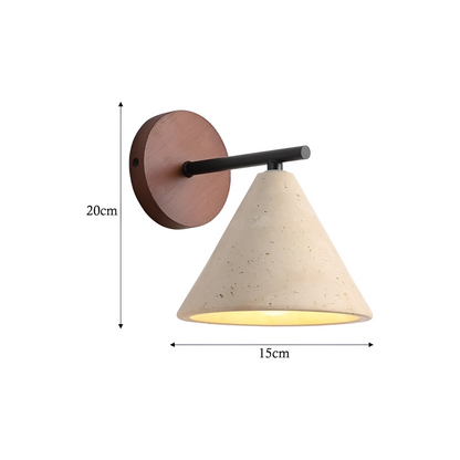 Yellow Travertine Cone LED Wall Light