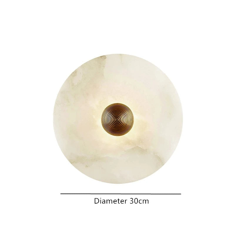 Nordic Alabaster Round LED Wall Light