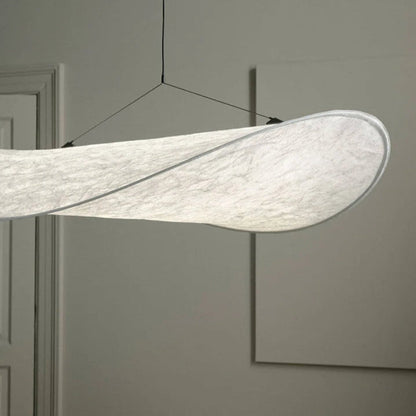 Japandi White Silk Fabric Minimalist Pendant Light