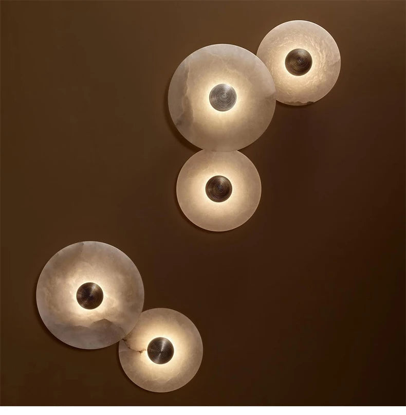 Nordic Alabaster Round LED Wall Light