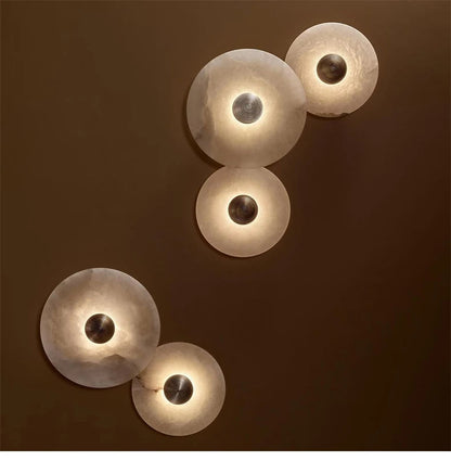 Nordic Alabaster Round LED Wall Light