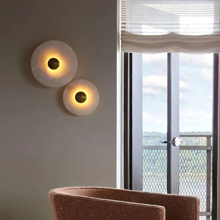 Nordic Alabaster Round LED Wall Light