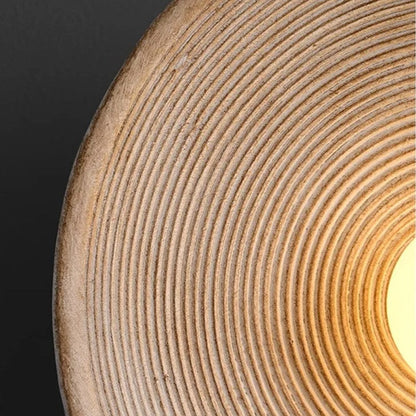 Retro Ceramic Style Resin Round Japandi LED Wall Light