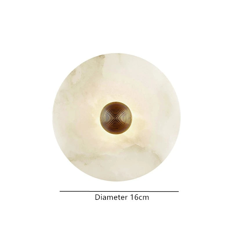 Nordic Alabaster Round LED Wall Light