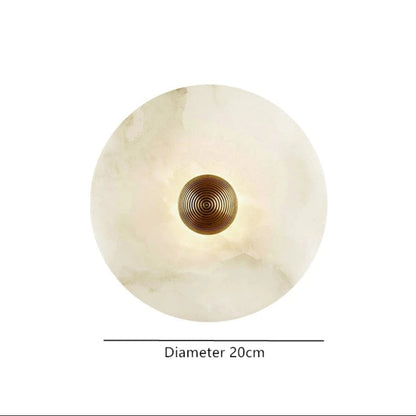 Nordic Alabaster Round LED Wall Light