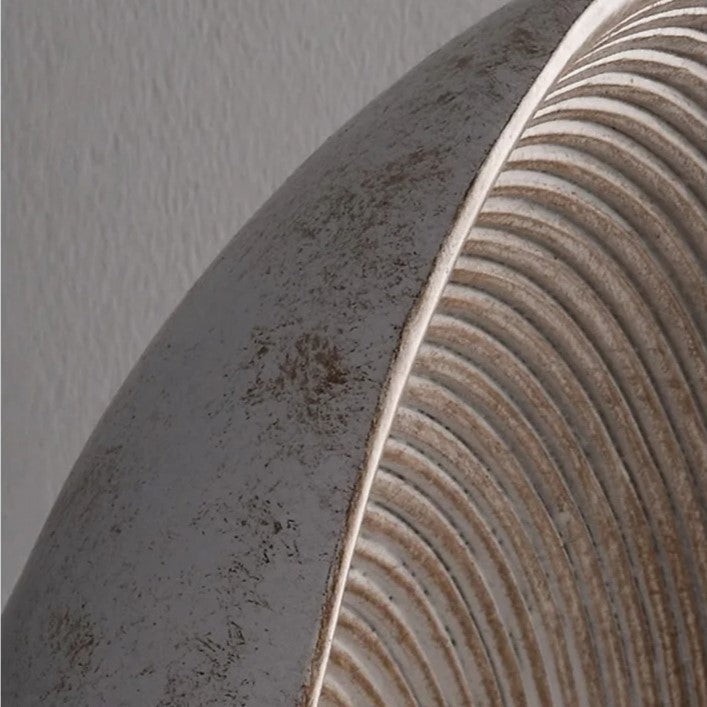 Retro Ceramic Style Resin Round Japandi LED Wall Light