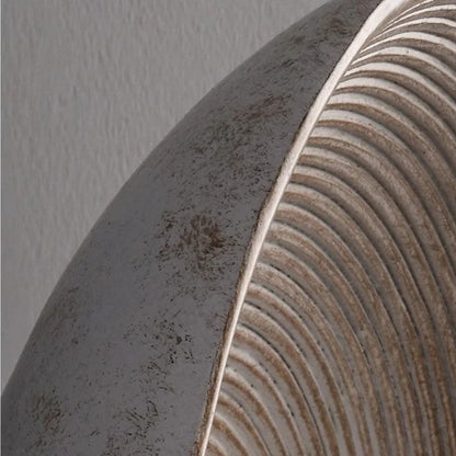 Retro Ceramic Style Resin Round Japandi LED Wall Light