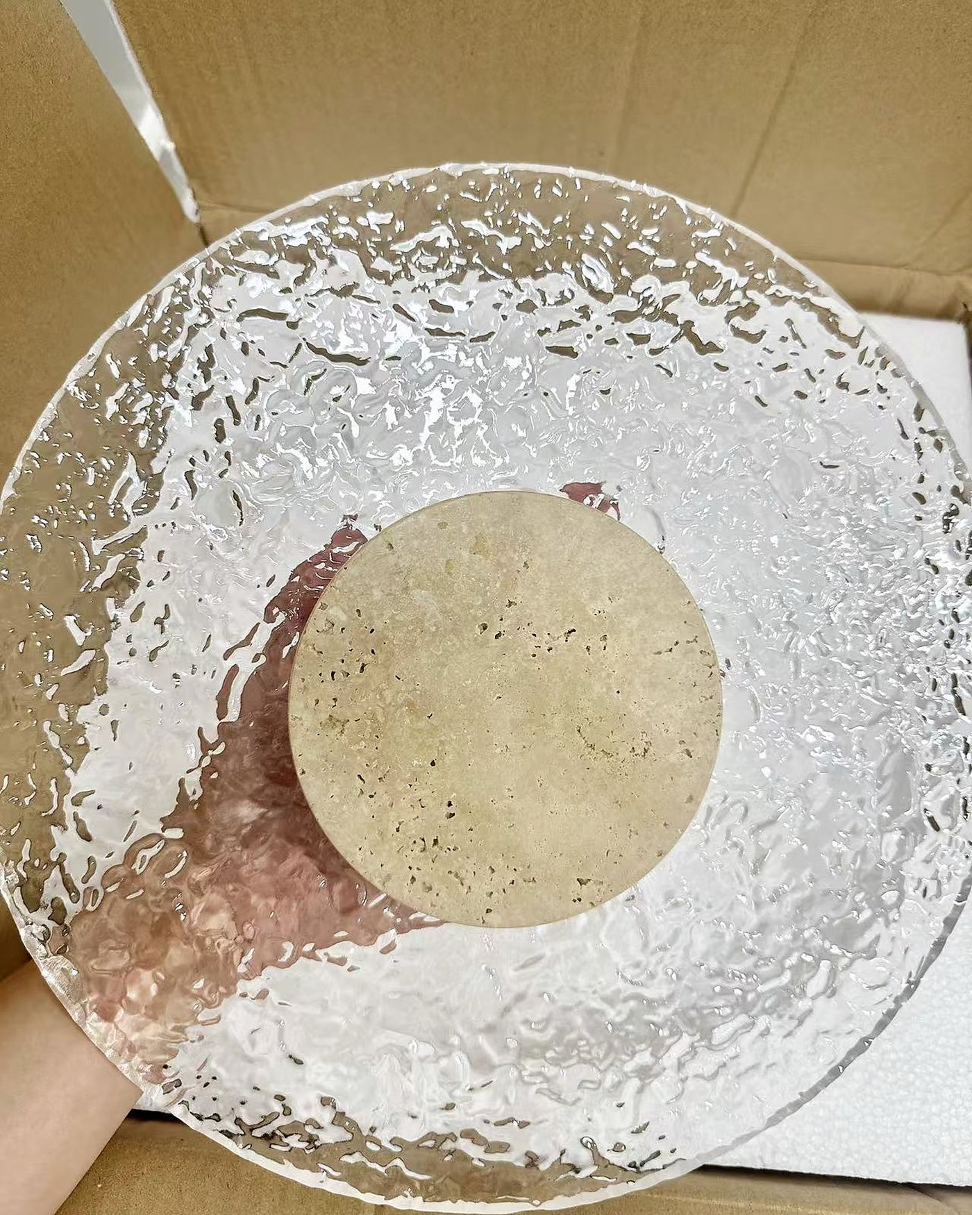 Acrylic Travertine Creative Wall Light real product photo 2