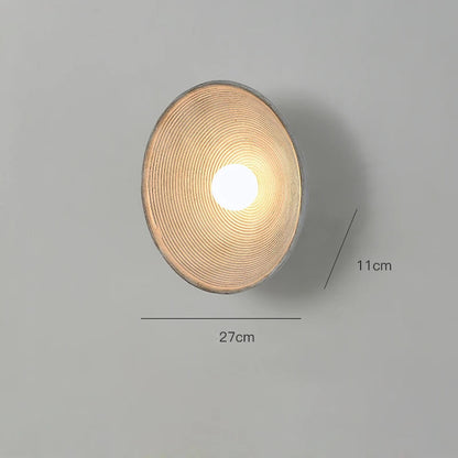 Retro Ceramic Style Resin Round Japandi LED Wall Light